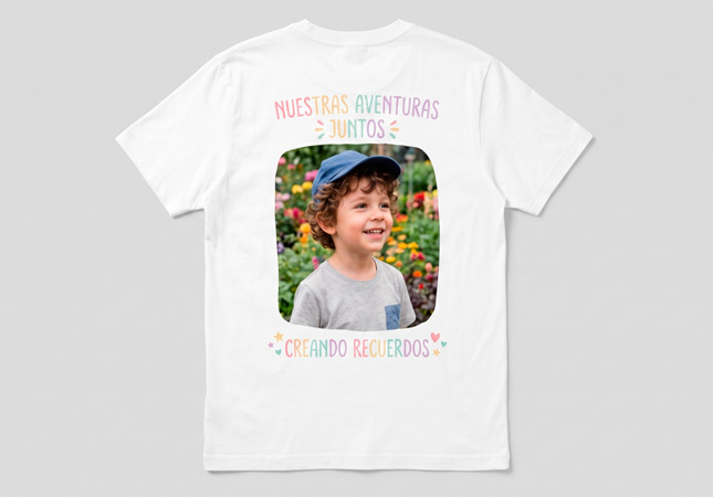 Camiseta personalizada blanca impresion en espalda