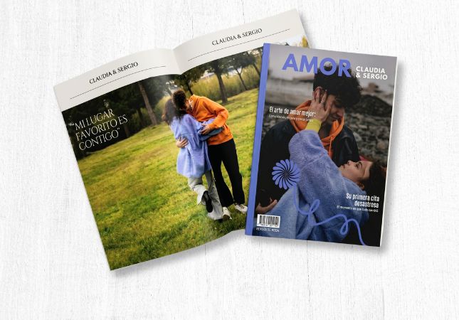 Unboxing of a personalized photo magazine
