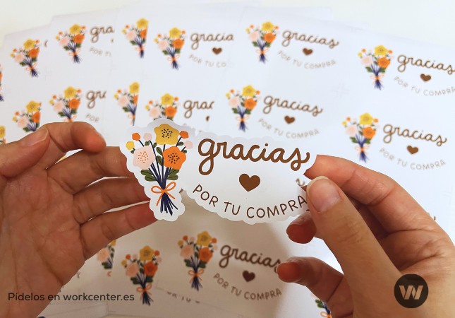 Details of Workcenter's custom stickers