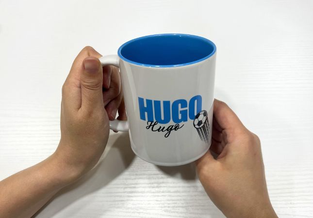 Light blue personalized mug