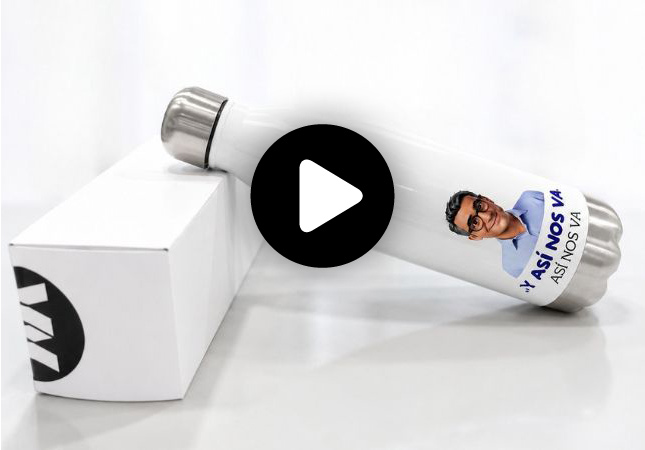 Botella blanca de aluminio