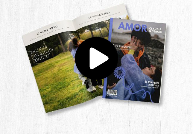Unboxing of a personalized photo magazine