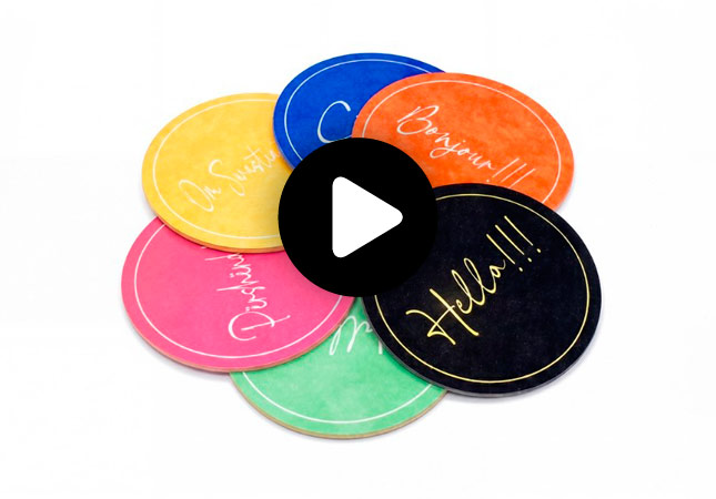 Custom round wooden coasters