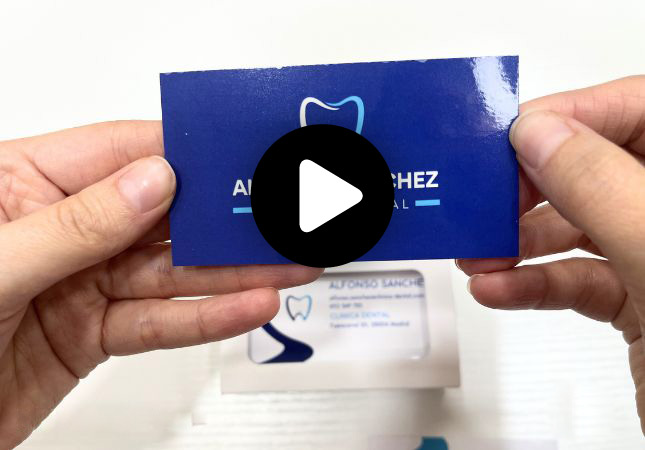 Detalles de las tarjetas de visita acabado brillo de Workcenter